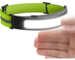 COB LED Hoofdlamp - 350 Lumen - Gebarenbediening - Wit/Rood Licht - 5 Modi - 800mAh Oplaadbaar - IP54 - Verstelbare Hoofdband - Voor Fietsen Wandelen Kamperen [18583] — cadeau in Sport & Outdoor