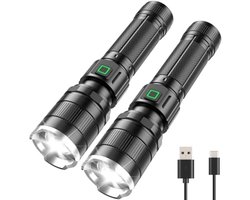 Krachtige Oplaadbare LED-Zaklamp – 10.000 Lumen, 2000mAh Accu – 3 Lichtmodi, IP65 Waterdicht & Valbestendig – Compact, Draagbaar & USB-C Oplaadbaar – Ideaal voor Kamperen, Onderhoud & Noodverlichting — cadeau in Sport & Outdoor