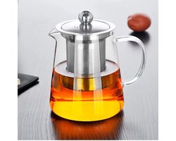 Stijlvolle theepot voor één persoon met hittebestendig roestvrijstalen filter, ideaal voor thee en koffie (450 ml) — cadeau in Koken & Dineren