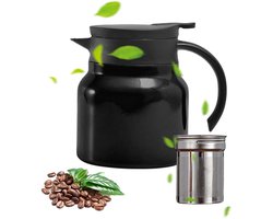 Unyqoos® Stijlvolle roestvrijstalen thermoskan met ingebouwd filter en thermometer — cadeau in Koken & Dineren