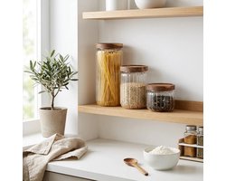 Stijlvolle luchtdichte glazen voorraadpot 300 ml Five® - Transparant - Luchtdicht | Met deksel — cadeau in Wonen & Interieur