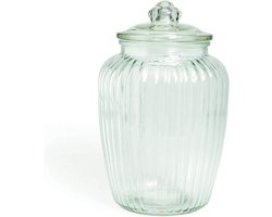 Stijlvolle Vierkante Glazen Pot met Deksel - 15x15x24.5 cm Opslag — cadeau in Wonen & Interieur