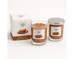 Set van 2 Palo Santo Geurkaarsen – 200 g per kaars (Ø 7 × H 10 cm) – 42 uur brandtijd – Luxe sfeerkaars in glas — cadeau in Wonen & Interieur