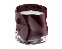 Decoratieve Geurkaars in Glas Aubergine Ø9 x H8 cm – Sculpturale Glazen Kaars – Brandtijd ca. 40 Uur – Luxe Woondecoratie voor Woonkamer, Badkamer en Slaapkamer — cadeau in Wonen & Interieur