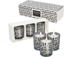Kaarsen - Geurkaarsen in glas - Sfeerverlichting met een heerlijke geur - In een set van 3 - Een luxe geschenkset voor zowel mannen als vrouwen - Verschillende kleuren en geuren - Compacte en kleine kaarsjes - Ideale sfeermakers in huis! - Ancient — cadeau in Wonen & Interieur