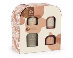 Geurkaarsen Cadeauset 4 Stuks – Geurkaarsen in Glas – 4 Verschillende Geuren – Luxe Kaarsen Geschenkset – Woondecoratie & Cadeau — cadeau in Wonen & Interieur