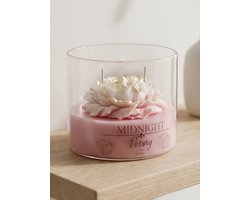 Midnight Peony Geurkaars 250g – Bloemige Geur met Sinaasappelbloesem & Houtnoten – Luxe Kaars in Glas – Moederdag Cadeau — cadeau in Wonen & Interieur