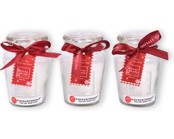 Luxe Geurkaarsen Gift Set - Set van 3 Geurkaarsen in Glas (Vanilla Geur) - Voor Binnen - Huishouden - Wit - Brandtijd 11 uur - Afmetingen: 4.5cm x 7.5cm x 8.2cm — cadeau in Wonen & Interieur