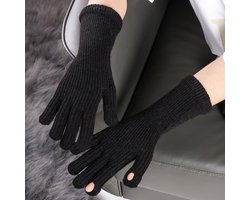 Handschoenen - Verwarmde Handschoenen - Acrylvezel - Touchscreen Handschoenen - Warme Handschoenen - Thermo Handschoenen Winter Outdoor - voor Hardlopen, Fietsen en Buiten - Zwart — cadeau in Sport & Outdoor