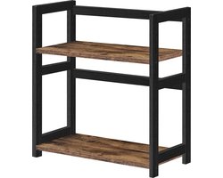 Kruidenrek 2-laags opbergrek bureau-organizer rustiek bruin en zwart - bamboe-frame — cadeau in Koken & Dineren