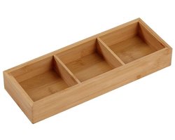 Lade Organizer - Bestekbak Hout - Bamboe Opbergbakjes - Keuken Ladeverdeler - Bureau Organizer - Badkamer Mandje - Sorteerdoos Langwerpig - Theedoos Houder - Make Up Kwasten Houder - Duurzaam Materiaal - Veelzijdige Opbergers - Houtkleur - 1 Stuk — cadeau in Cadeau-ideeën