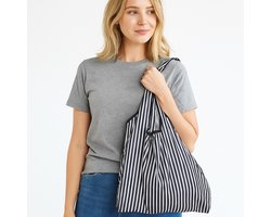 Opvouwbare Polyester Boodschappentas Shopper 40x60 cm – Duurzame Herbruikbare Tas Lichtgewicht Met Print in Etui dessin stripes no stars — cadeau in Cadeau-ideeën