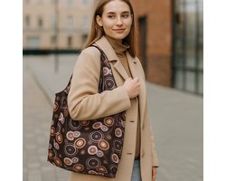 Opvouwbare Polyester Boodschappentas Shopper 40x60 cm – Duurzame Herbruikbare Tas Lichtgewicht Met Print in Etui dessin retro — cadeau in Cadeau-ideeën