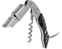 Mémoire® Couteau Sommelier Résine Zwart - Kurkentrekker van Edelhars - 3 in 1 Sommelier mes met Flessenopener en Foliesnijder - Stijlvolle en Duurzame Wijnopener - Perfect voor Horeca en Thuis - Premium Kelnermes voor Wijnliefhebbers - Luxe Cadeau — cadeau in Kookcadeaus
