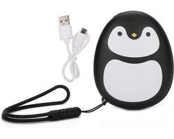 Elektrische handwarmer cartoon schattig draagbaar - USB powerbank 4000 mAh - USB-zakwarmer - pinguïn (zwart) . — cadeau in Gadgets