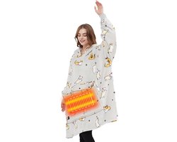 USB Heated Blanket Hoodie For Men Women,3 Heat Settings Machine Washable, Oversized Portable Sofa Blanket With Hood Sleeves Pocket,For Camping,Wild Fishing,Indoor,Outdoor Sports,LightGrey — cadeau in Sport & Outdoor