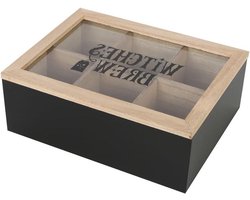 Moderne houten theedoos organizer met compartimenten - stijlvolle opbergoplossing voor het organiseren en presenteren van uw favoriete theecollectie Theedoos — cadeau in Wonen & Interieur