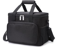 Ciddo 4 Laags Geïsoleerde Koeltas - Lunchtas 15 liter - Opvouwbaar - Zwart - Vakantie - Picknick - Voor School, Werk En Outdoor — cadeau in Cadeau-ideeën