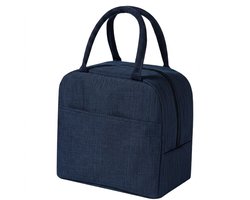Donkerblauwe koeltas dames en heren draagbare handtas lunch tas geïsoleerde opberg tas met dubbele handgreep berenpatroon geschikt voor werk woon werkverkeer en vrije tijd compacte tote bag stijl — cadeau in Cadeau-ideeën