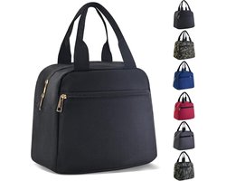 Lunchbox voor dames en heren, geïsoleerde lunchtas, herbruikbare lunchtassen, kleine thermische lunchboxen, snack-bento-koeltas voor werk, reizen en picknick (zwart) — cadeau in Cadeau-ideeën