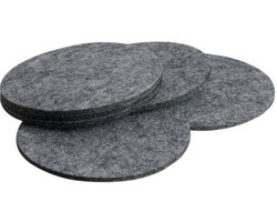 Onderzetters voor glazen - Vilt - Set van 6 - Grijze Onderzetters - 10 cm - Onderzetter Vilt - Home and Living — cadeau in Wonen & Interieur