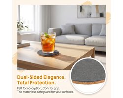 Onderzetters Rond voor Glazen Set voor Kopjes,Tafel, Ø 10cm | Antislip Tafelbeschermers van Robuust Vilt,Hittebestendig Vilten Glasonderzetters Bieronderzetters Rond voor Bar,Glas,Glazen — cadeau in Wonen & Interieur