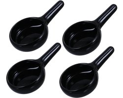 Theelicht Lepelhouder - Geurbrander Lepel - Geuren Verspreiden - Keramisch Materiaal - Set van 4 - Zwart — cadeau in Cadeau-ideeën