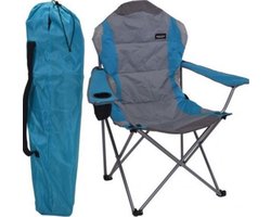 Opvouwbare campingstoel grijs-turquoise opvouwbare visstoel met bekerhouder & draagtas — cadeau in Sport & Outdoor