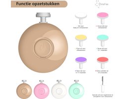 NilaFee® - Electrische Baby Nagelvijl - 7 Vijlen - Incl. Batterij - Baby Nagelknipper - Manicureset Baby - Nagelschaartje - Zand — cadeau in Verzorging