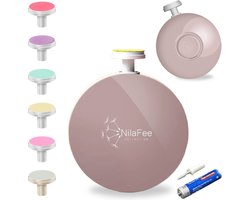 NilaFee® - Electrische Baby Nagelvijl - Inclusief Batterijen - Manicureset - Verzorgingsset - Nagelschaartje -Dusty Pink — cadeau in Verzorging