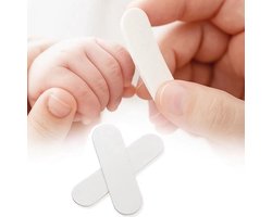 Baby Nagelvijl Set (4 Stuks) – Zachte Nagelvijltjes voor Baby's – Veilig Nagels Vijlen – Voor Vinger- & Teennagels – Wit – 5 x 1,3 cm — cadeau in Verzorging