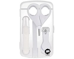 LuukyBB - Baby Witte Set 4 Stuks - Nagelvijl Nagelknipper Nagelschaartje - Complete Manicure Wit - Kraamzorg Kraamweek Nagelverzorgingsset - Nagelverzorging Baby Peuters Nagelset - Nagel Schaar Knipper Vijl Glas Zand Zandvijl Nagels Duim Vijlen — cadeau in Verzorging