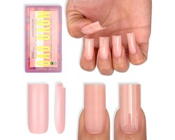 NOVO OVO Medium Sharp Square Nail Tips Press on Pure Color Baby Pink, Extra Thick NEED Builder Gel & Top Coat & Glue - ShopVlot — cadeau in Cadeau-ideeën