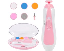 GOODEVN Baby Nail Trimmer Electric - Ultra Quiet & Safe Newborn Nail Clipper Kit with LED Light | 6 Replaceable Grinding Heads for Infant, Toddler & Adults | Painless Fingernail & Toenail Care (Pink) — cadeau in Verzorging