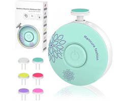 Elektrische Baby Nagelvijl met 6 Slijpkopjes, Stille Baby Nagelknipper voor Pasgeborenen, Baby's, Peuters en Volwassenen, Zachte Nagelverzorging voor het Hele Gezin, Draagbaar, Groen — cadeau in Verzorging