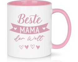 Roze mok 320 ml Beste Mama ter wereld - cadeau voor Moederdag, verjaardag en kerst — cadeau in Koken & Dineren