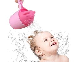 Douche beker - Douchebeker - haarspoelbeker voor baby's - Shampoo spoelbeker voor in bad - Baby Haar Cut Spoeler ter - Beschermt ogen en gezicht - Badgieter - Roze - Voor Kids Toddler Body Washing — cadeau in Spellen & Speelgoed