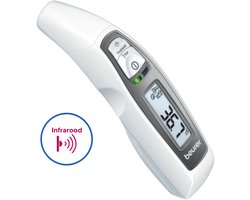 Beurer FT 65 Infraroodthermometer – Voorhoofd-, Oor- & Objectmeting – Digitale Koortsthermometer – Baby & Volwassene - LED Koortsindicator – 10 Geheugenplaatsen – Meting in Seconden – Groot Display – Medisch Gecertificeerd – Incl. Batterijen – Wit — cadeau in Cadeau-ideeën