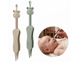 Broemba Baby Neusreiniger en Oorreiniger - Alternatief voor Neuspeer of Neuszuiger - Groen en Beige — cadeau in Cadeau-ideeën