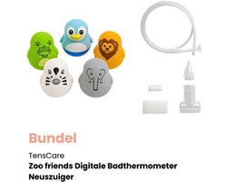 TensCare - Bundel Neuszuiger + 5 stuks dierentuin badthermometers (1 set) | Neuszuiger baby | Neus Reiniger Baby- Neuszuiger | Voor verstopte neus | badthermometer baby | badthermometer | bad thermometer baby | — cadeau in Cadeau-ideeën
