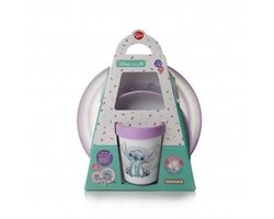 Lilo en Stitch - Paars en wit - 3-delige lunchbox met anti-slip beker + kom + bord — cadeau in Koken & Dineren