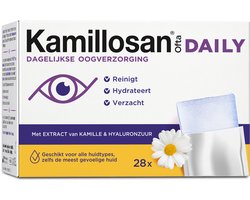 Kamillosan Ofta Doekjes 28 stuks - Reinigende Oogdoekjes - Verzorging van Oogleden - Zonder Conserveermiddel - Volwassenen, Kinderen en Baby's - Voor Dagelijkse Ooghygiëne — cadeau in Cadeau-ideeën