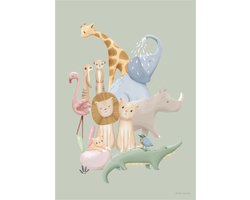 Little Dutch Safari Friends Poster - A3 — cadeau in Wonen & Interieur