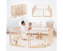 Grote grondbox inklapbaar hout 172×172 cm – Grondbox opvouwbaar met deurtje incl. zuignappen – Stevig- 8 Panelen van 80 cm — cadeau in Cadeau-ideeën