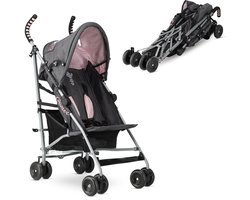 Asalvo Buggy - Paraplu Buggy - Compact Inklapbaar - Grijs/Roze — cadeau in Cadeau-ideeën