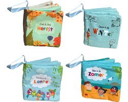 Splendid Uitgeverij® - 4 zachte knisperboekjes in seizoenen - Dieren, kleuren, tellen en zoeken - Buggyboekje voor de kleine handjes - Eerste jaar baby speelgoed - Jongen / Meisje - 0 jaar / 6 maanden / 1 jaar - Kleine cadeautjes - Eerste woordjes — cadeau in Spellen & Speelgoed