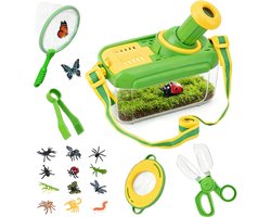 Namajunas - Insecten speelgoed - insectenpotje met vergrootglas - Buitenspeelgoed - Natuur Onderzoekerset - Insecten Explorer - Kinderspeelgoed 4 5 6 jaar - Cadeaus voor jongens en meisjes - Vlindernet, 12 nepinsecten, kinderloep, insectenvanger — cadeau in Spellen & Speelgoed