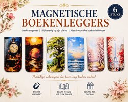 Viwado Magnetische Boekenleggers 6 Stuks – Magnetische Bladwijzers Set – Sterke Magneet – Natuur, Landschap, Zee, Bloesem & Parijs – Boekenlegger Cadeau voor Boekenliefhebbers — cadeau in Boeken