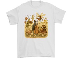 Insecten Shirt – Muziek Maken Tussen Bloemen – Natuur Outfit – Unisex T-Shirt voor Dames & Heren – Leuk Cadeau voor Insectenliefhebbers — cadeau in Mode & Accessoires