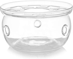 Glazen Theepot Warmer - Theelicht Houder - Thee Warm Houden - Hoge Borax Glas - 12.5 cm Diameter - Transparant — cadeau in Koken & Dineren